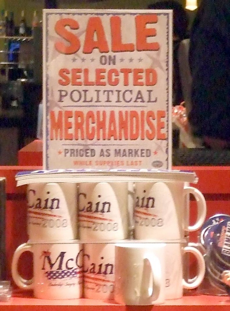 Sale on political merchandise