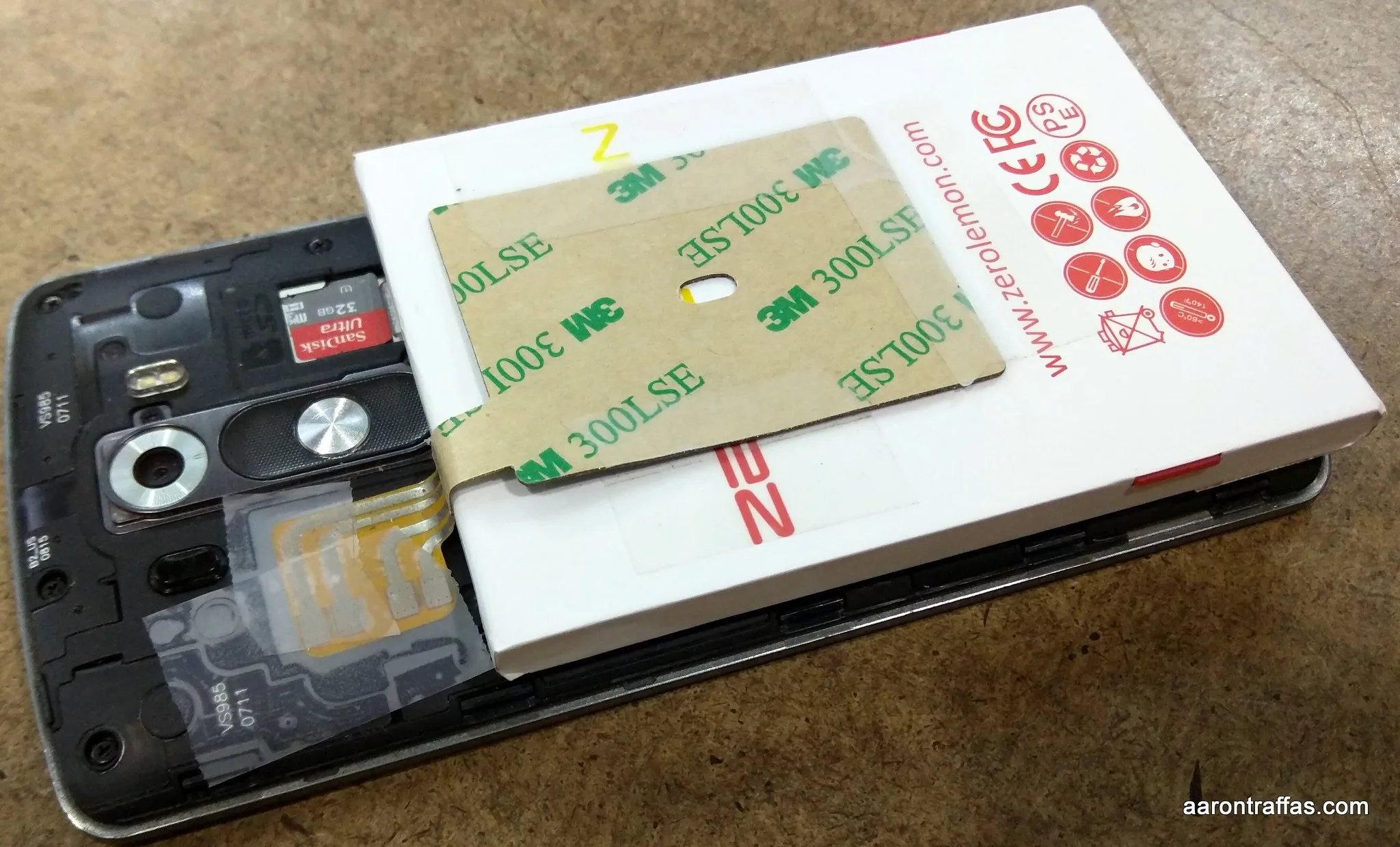 Wireless Qi charging with Zerolemon battery on the LG G3