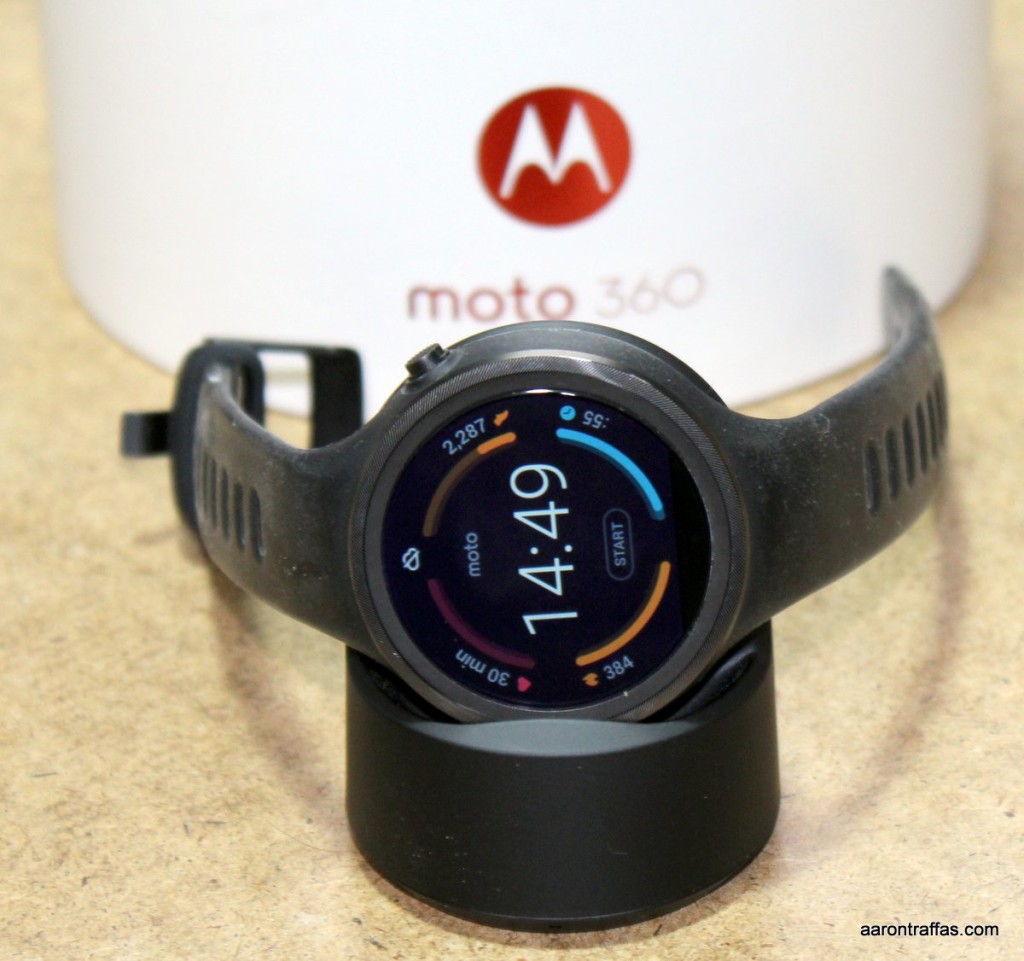 Moto 360 Sport on charger
