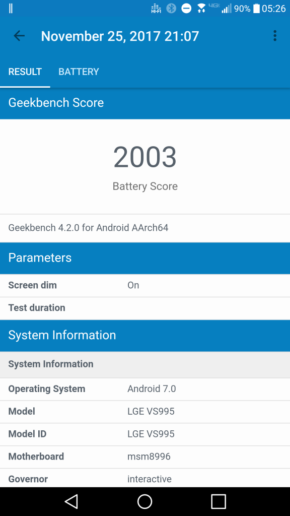 V20 battery benchmark