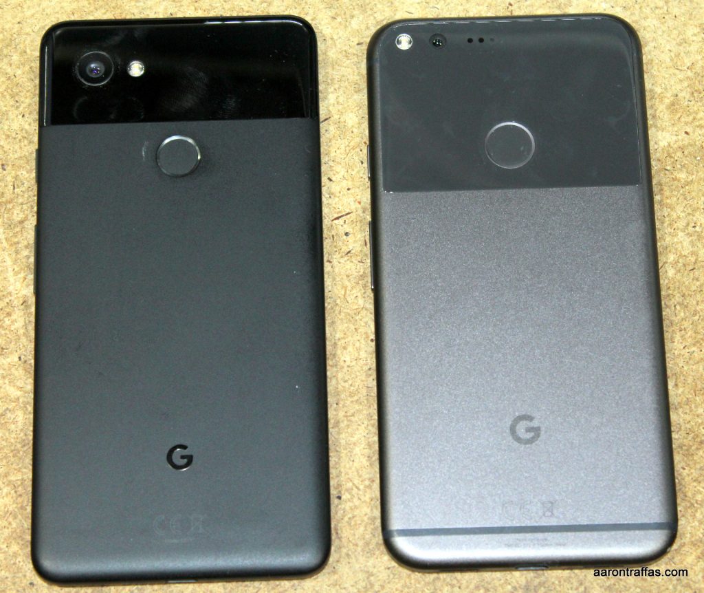 Pixel 2 XL, left; Pixel XL, right