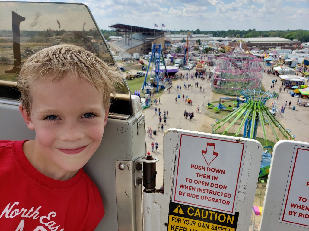 Nolan on the Ferris wheel